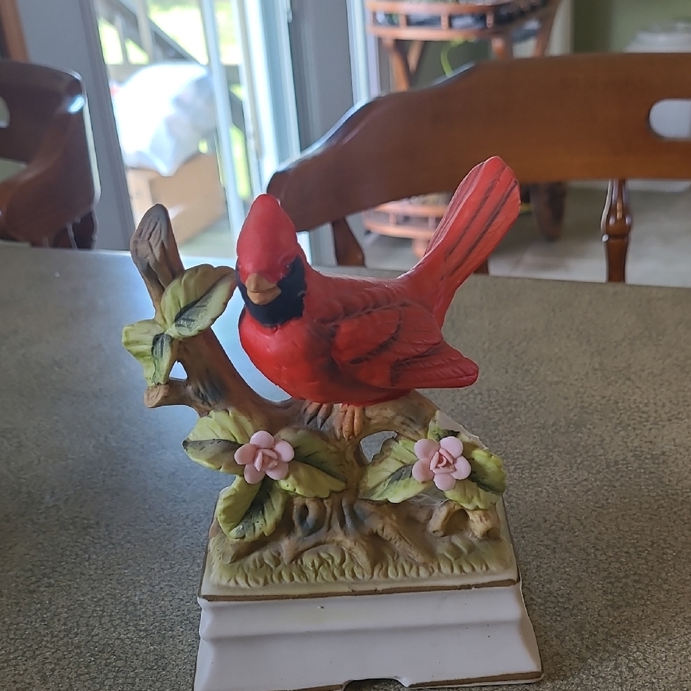 Red Cardinal Figurine on Branch